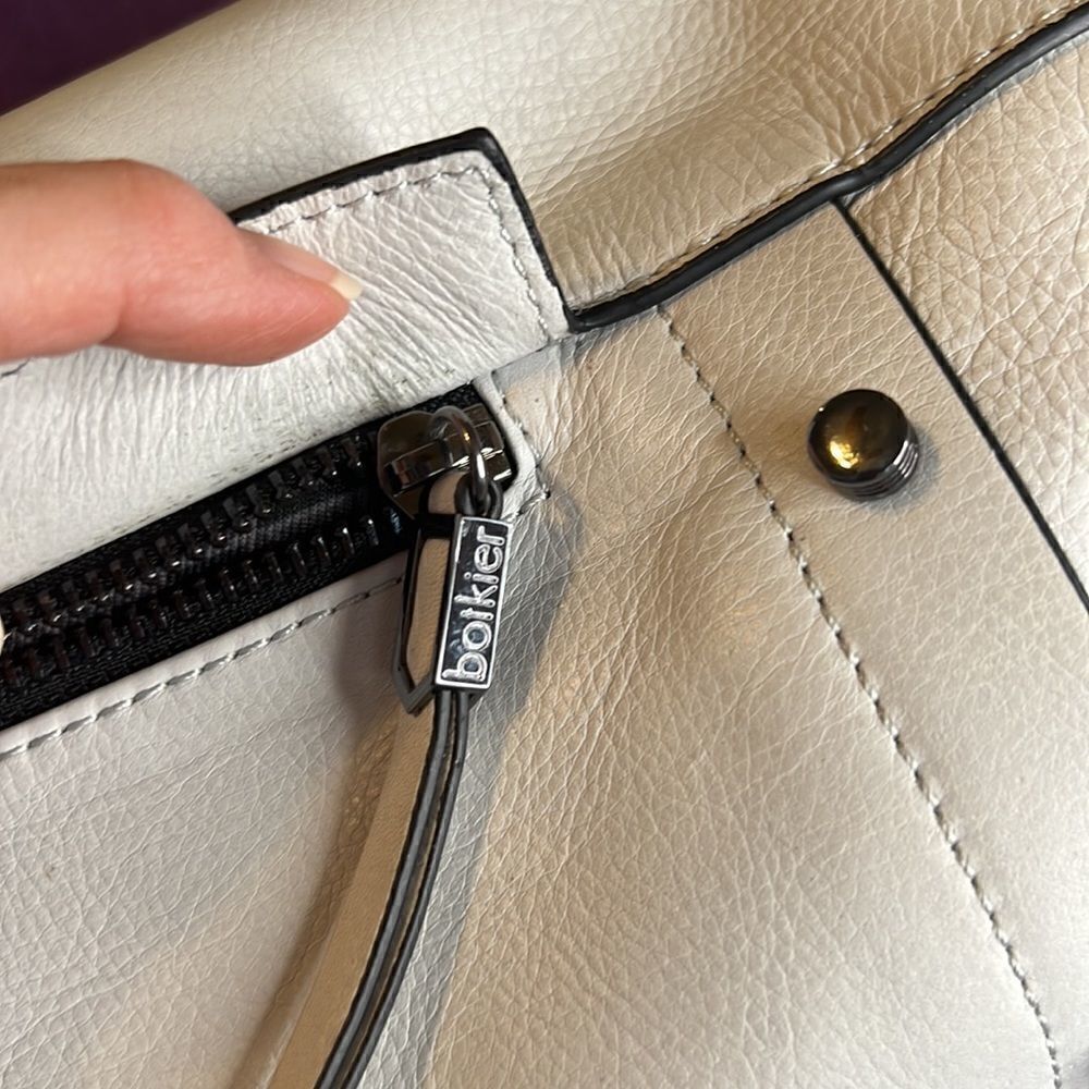Botkier backpack white leather silver colored studs lots of zippered pockets EUC - Picture 5 of 16